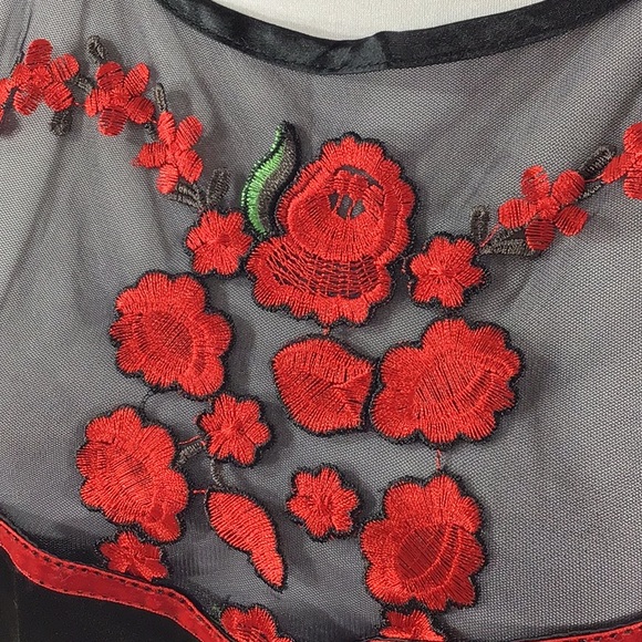 Kitten D’Amour Bossa Nova red roses midi dress NWT 16 - Picture 3 of 16